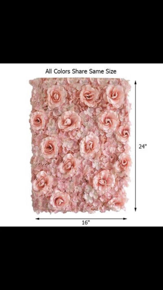 12 Pack Pink/Cream Silk Rose Hydrangea Flower Wall Backdrop Wedding Party Decor Hydrangea