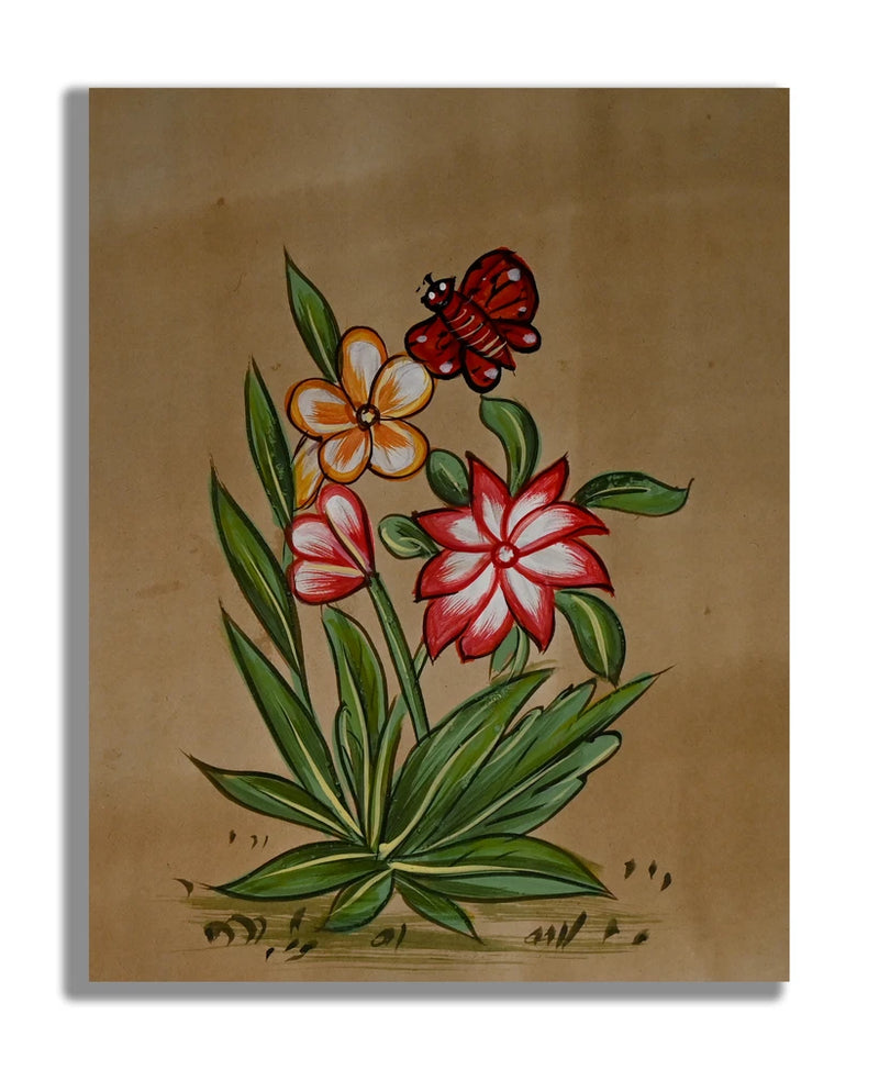 Multi-Color Lily Flower Handmade Miniature Floral Painting 6.5 x 5 in "PN9020" Lily