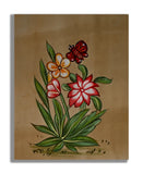Multi-Color Lily Flower Handmade Miniature Floral Painting 6.5 x 5 in 