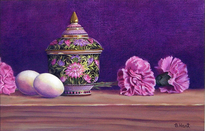 Purple Passion -Pink Carnations Flowers Print-Floral Still Life-Bedroom Decor Carnation