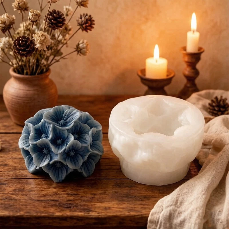Hydrangea Flower Candle Molds Pillar Silicone Soap Mold DIY Handmade Craft Mold Hydrangea