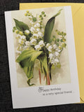 Hallmark Birthday Greeting Card Lily Of The Valley Bouquet Of Flowers For Friend Lily