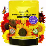 1300+ Sunflower Seeds Garden Variety Pack, Bulk Sunflower Seeds for Planting Flo Garden Plants
