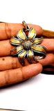 Pave Diamond Sunflower Pendant 925 Silver Diamond Pendant For Birthdays Gift. Sunflower