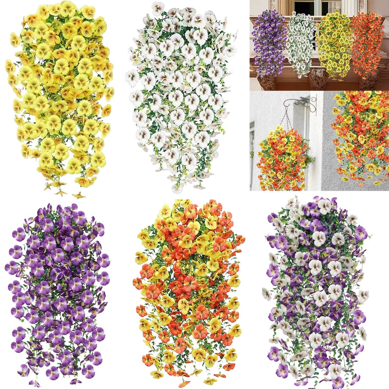 UV Resistant Artificial Fake Hanging Flowers for Outdoors Planters Garden Window Flowering Plants