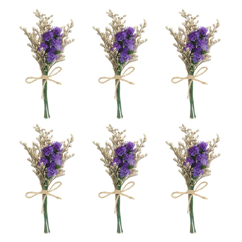 6 Pcs Mini Forget-me-not Dried Flower Bouquet Baby's Breath Boho DIY Gift Purple Dried Flower