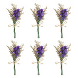 6 Pcs Mini Forget-me-not Dried Flower Bouquet Baby's Breath Boho DIY Gift Purple Dried Flower