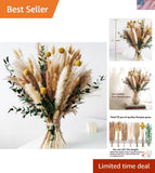 Boho Dried Flowers Bouquet Pampas Grass Eucalyptus Wall Decor Wedding Centerp... Pampas Grass