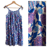 Vineyard Vines Purple Blue Hydrangea Floral Print Mini Dress Hydrangea