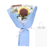 Crochet Flowers Bouquet, Handmade Bouquet Sunflower, Blue Sunflower