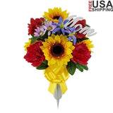 20in Outdoor Artificial Flowers Mom Sign Memorial Sunflower Peony Decoration New Sunflower