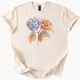 Hydrangea Flower Graphic Shirt Watercolor Blue Peach Floral Art Tee Gift Hydrangea