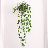 Artificial vine Plastic stem Rattan Silk flower 9 stems 90cm Eye catching Green Plant