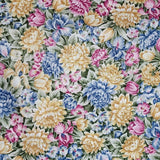 Hoffman LES JARDIN Floral Flower Garden Blue Yellow Pink Green Quilt Fabric 3yds Flowering Plants