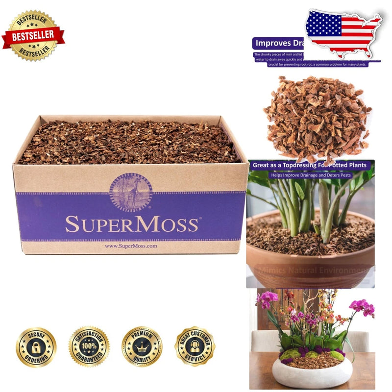 Orchid potting bark, 1/4-inch natural Douglas fir chips in box