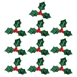 100PCS Xmas Artificial Berry Green Leaf Pick Plant Costume Headdress Decoration Green Plant