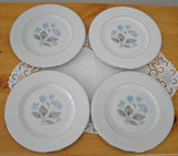 Hom Ec Fine China BREATH OF SPRING 8 1/4" Plates Blue Hydrangea ~ Set of 4~ Hydrangea