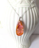 Handmade Real Flower Resin Necklace Dried Hydrangea Pendant Unique Gift For Her Hydrangea