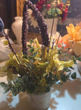 11Ó Vibrant Artificial Roses Hydrangea and Tulip Glass Centerpiece Arrangement Hydrangea