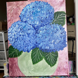 Hydrangea,flowers ,spring,original Acrylic Painting,11x14 Hydrangea