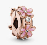Pandora Pink Daisy Spacer Clip Charm, Rose Gold-Plated 788809C01 Daisies