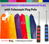 HORSE TRAINING FLAG with TELESCOPIC POLE |Water Resistant Horsemanship Flag pole Roses