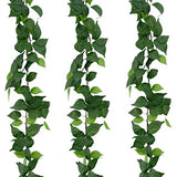 3 Strands Artificial Vines Kit, 71" Silk Eucalyptus Ivy Garland Blackish Green Green Plant