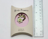 Golden rayed Goldband Lily Japan July Birth Flower Porcelain Lapel Pin Brooch Lily