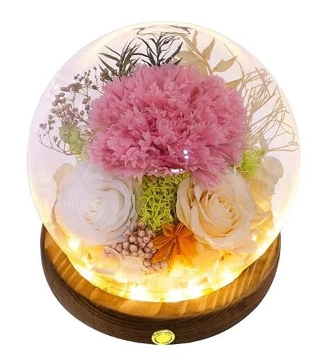 Long-Lasting Real Flowers, Pink Carnation, White Rose, Yellow-Champagne Rose Carnation