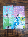 Lot Of 4 Fabric Quarters Fat Quarters 18"x21" Flowering Plants