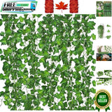Lifelike Fake Greenery Vines - 12-Pack for Weddings, Birthdays, and Home Decor Green Plant