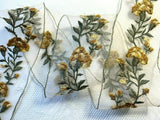 embroidered 1960s trim 2.25" carnation yellow gold sheer 42"pc Carnation