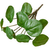 For Mini 12 Head Round For Leaf Artificial Flowers with Soft PVC for Decoration Green Plant