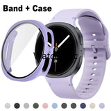 Silicone Band Strap+PC Case Screen Protector for Samsung Galaxy Watch 8 40mm44mm Roses
