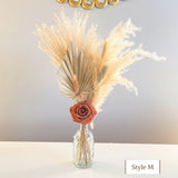 Rust Terracotta Flower Pampas Grass Centerpiece Set 4 6 12 Palm Leaf Centerpiece Pampas Grass