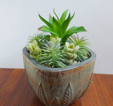 7 Pieces Artificial Leaves Grass Succulents Sets Green Plant