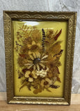 Vintage Dried Pressed Wild Flowers Art Framed w/ Envirotex Vermont 6.75Ó X 4.75Ó Dried Flower