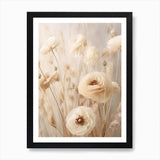 Boho Dried Flowers Ranunculus 1 Art Framed Wall Art Poster Canvas Print Picture Ranunculus