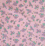 Vtg Spectrix Precious Moments Pink Floral Fabric Purple Green 8 or 4 Yards Flowering Plants