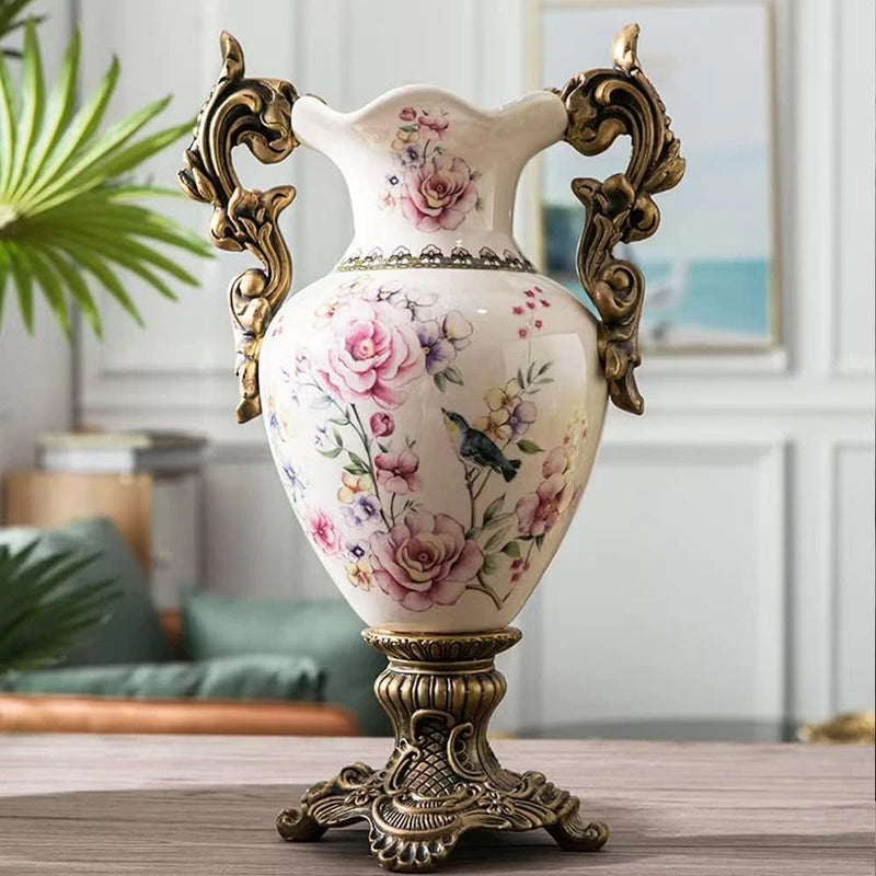 Tall Floor Modern Vase,Large Ceramic Flower Vases for Shelf Home Pink Pampas Grass