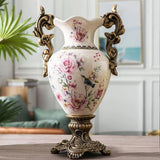 Tall Floor Modern Vase,Large Ceramic Flower Vases for Shelf Home Pink Pampas Grass