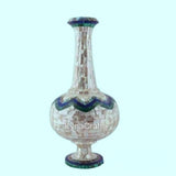White Marbe Flower Pot Semi Precious Stone Overlay Work Garden Decor Plant Pot Garden Plants