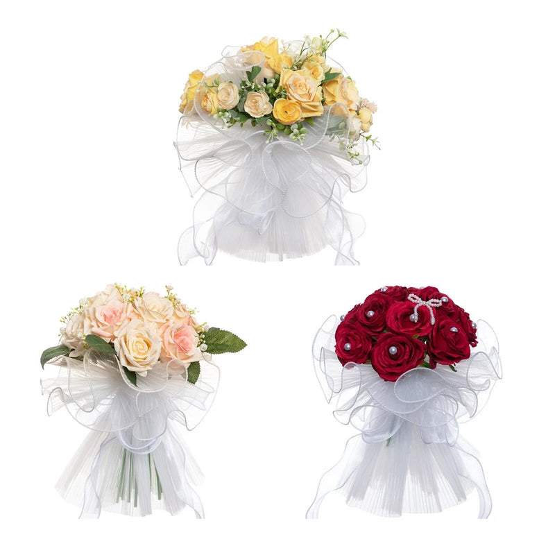 Bridal Bouquet Artificial Roses Wedding Bridesmaid Handheld Flower Decors USA Bouquet