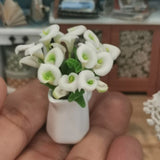 Dollhouse White Calla Lily Flower 5 Clay Miniature Dollhouse Dolls's House Decor Lily