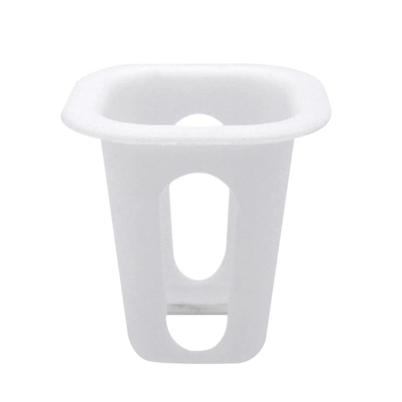 White hydroponic grow cup with center drain hole and side openings