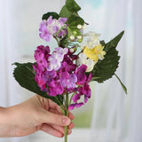 Set of 4 Purple and Yellow Artificial Hydrangea 12-1/2" Sprays Hydrangea