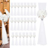 24 Set Large Wedding Hydrangea/Gardenia Flowers with Long Tulle Tails, 31.5in... Sunflower