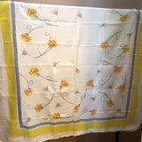 VTG Yellow Carnations Tablecloth 52x64