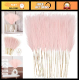 150pcs Pink Faux Pampas Grass - 21.6" Artificial Floral Branches for Home, Weddi Pampas Grass
