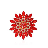 Rhinestone Sunflower Brooch Pin Red Pink Flower Brooch Stylish Crystal Brooch El Sunflower